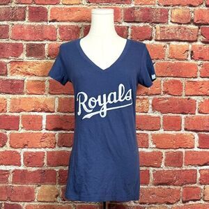 '47 Brand Women's Size Medium Blue Kansas City Royals V Neck Short Sleeve Tee‎